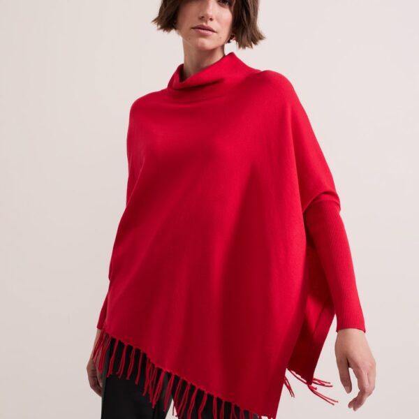 Phase Eight Women's Cowl Neck Tassel Trim Jumper - Red, Red