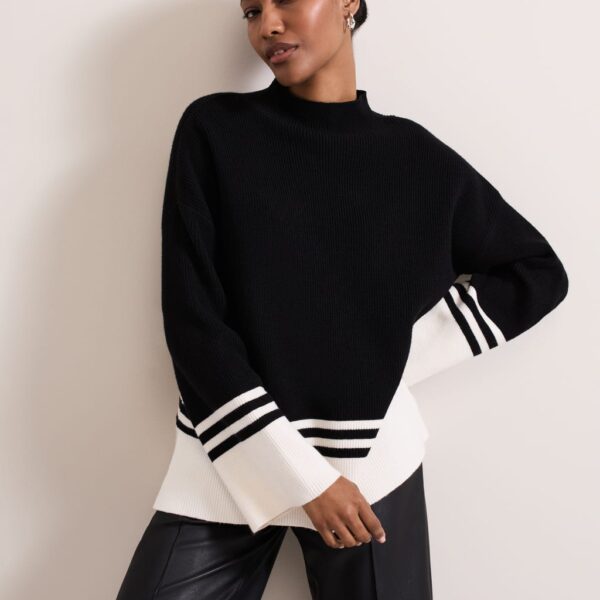 Phase Eight Women's Striped Jumper - Black Mix, Black Mix