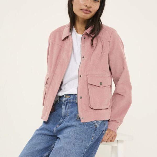 Fatface Women's Pure Cotton Cord Collared Cropped Jacket - 10 - Nude, Nude