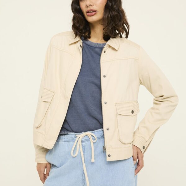 Fatface Women's Pure Cotton Cropped Jacket - 14 - Stone, Stone