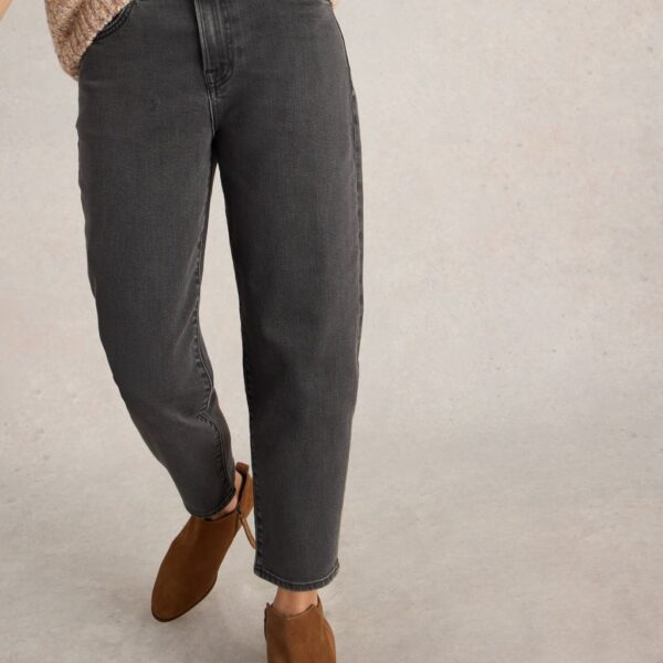 White Stuff Women's Mid Rise Straight Leg Tapered Jeans - 12REG - Black, Light Denim,Black