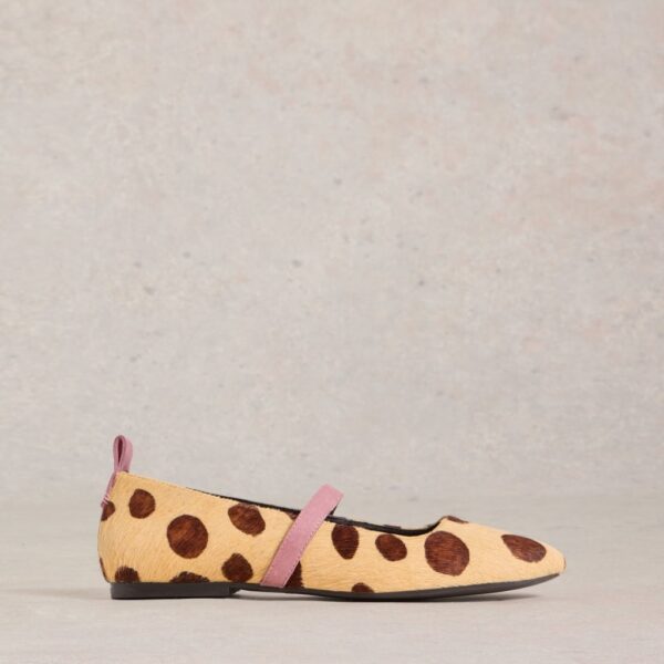 White Stuff Women's Suede Animal Print Flat Pumps - 6 - Natural Mix, Natural Mix