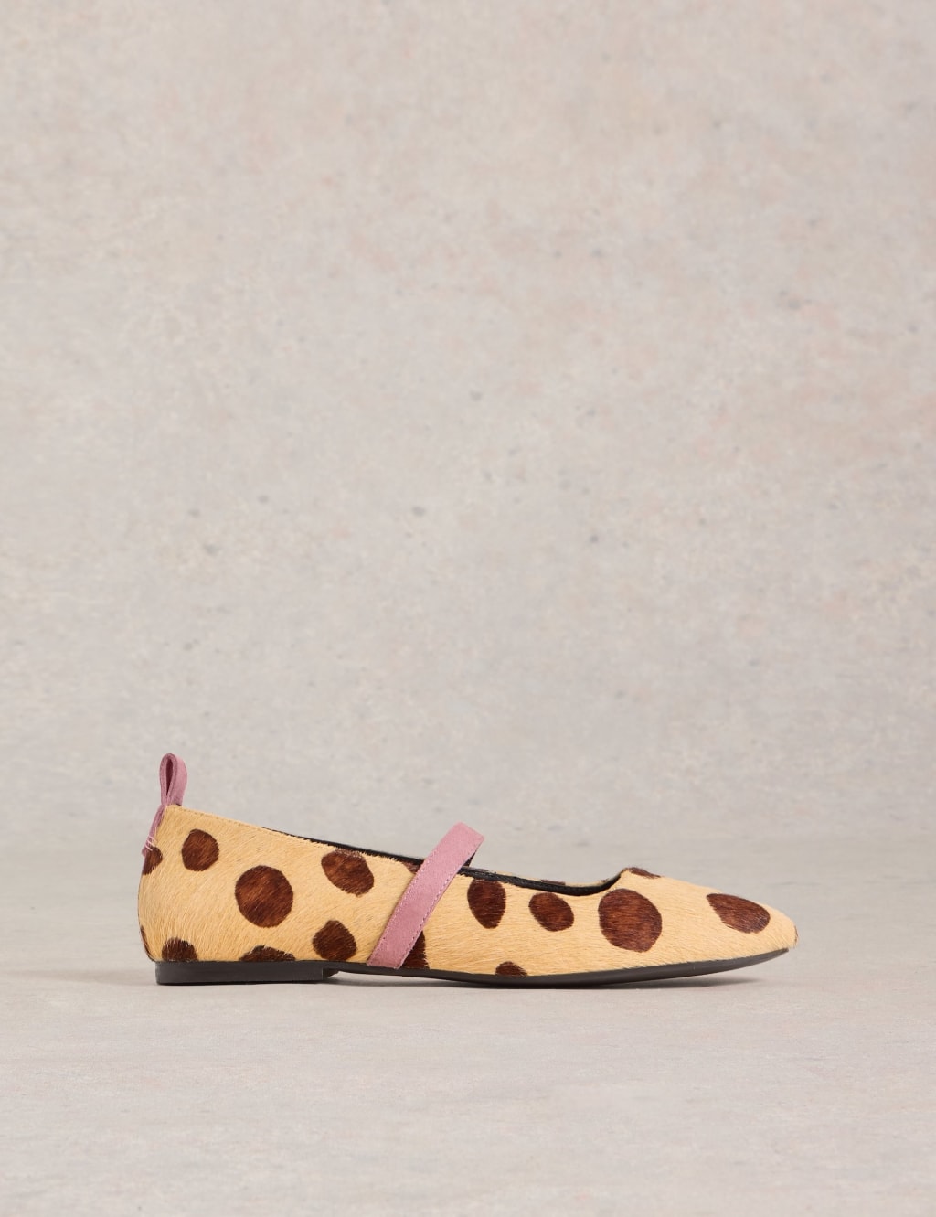 White Stuff Women's Suede Animal Print Flat Pumps - 6 - Natural Mix, Natural Mix