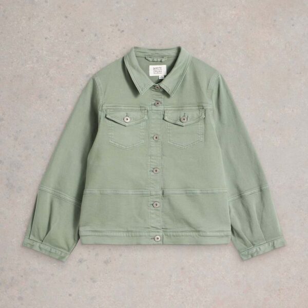 White Stuff Women's Pure Cotton Denim Jacket - 12REG - Green, Natural,Green