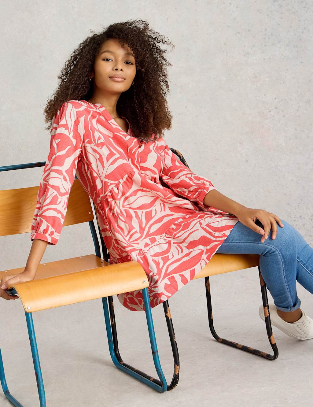 White Stuff Women's Pure Cotton Printed Tunic - 12REG - Red Mix, Red Mix
