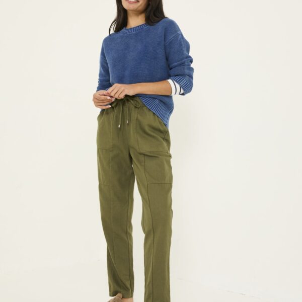 Fatface Women's Cotton Rich Cargo Drawstring Trousers - 10REG - Khaki, Khaki
