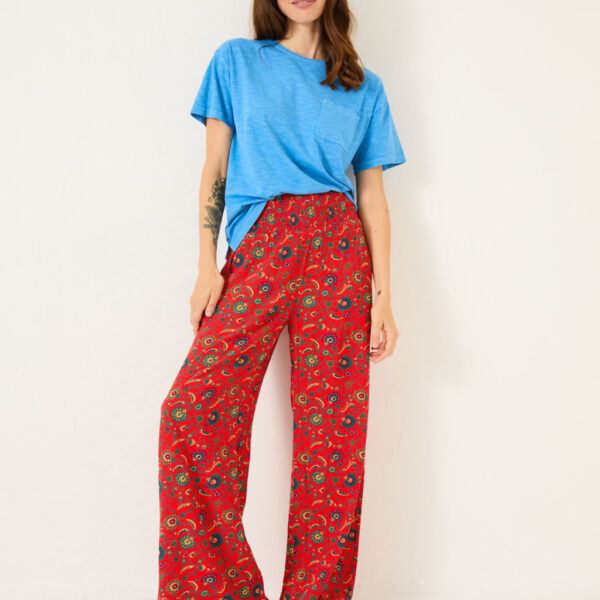 Fatface Women's Paisley Elasticated Waist Palazzo trousers - 14REG - Orange Mix, Orange Mix