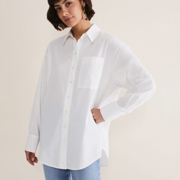 Phase Eight Women's Pure Cotton Collared Relaxed Shirt - 8 - White, White