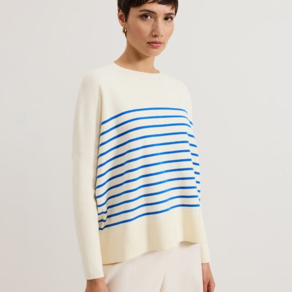 Phase Eight Women's Sadie Striped Round Neck Jumper - Ivory Mix, Ivory Mix