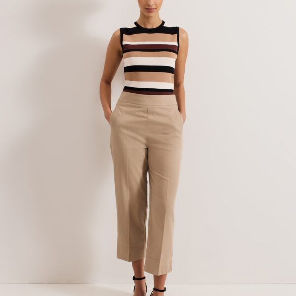 Phase Eight Women's Lyocell Rich Straight Leg Cropped Trousers - 14 - Natural, Natural
