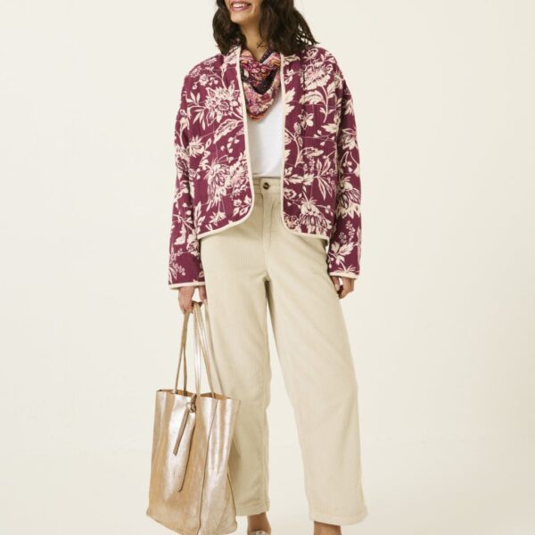 Fatface Women's Floral Quilted Jacket - 16 - Burgundy Mix, Burgundy Mix