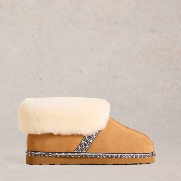 White Stuff Women's Suede Shearling Slipper Boots - Brown Mix, Brown Mix