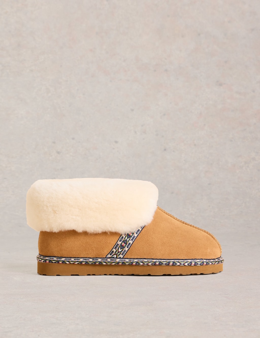 White Stuff Women's Suede Shearling Slipper Boots - Brown Mix, Brown Mix
