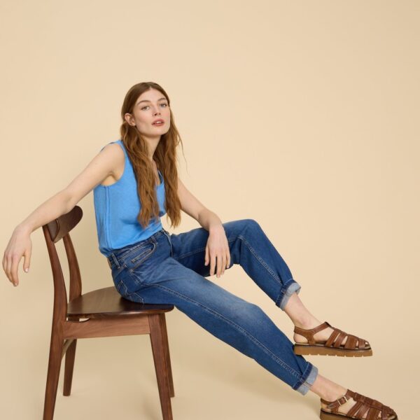 White Stuff Women's Freya Mid Rise Straight Leg Jeans - 14REG - Med Blue Denim, Med Blue Denim,Black,Light Denim