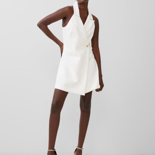 French Connection Women's Collared Mini Tailored Dress - 16 - White, White