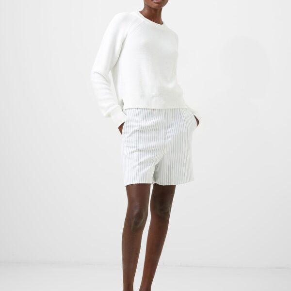 French Connection Women's Pinstripe Shorts - 14 - White Mix, White Mix