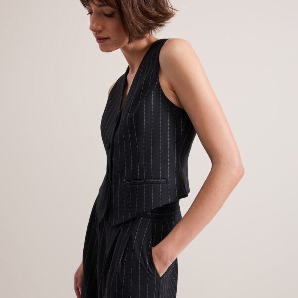 Phase Eight Women's Pinstripe Single Breasted Waistcoat - 16 - Navy, Navy