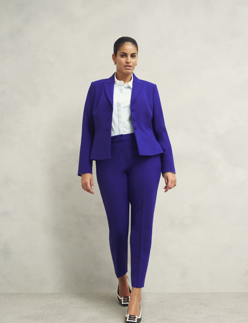 Hobbs Women's Slim Fit Ankle Grazer Trousers - 12 - Blue, Blue