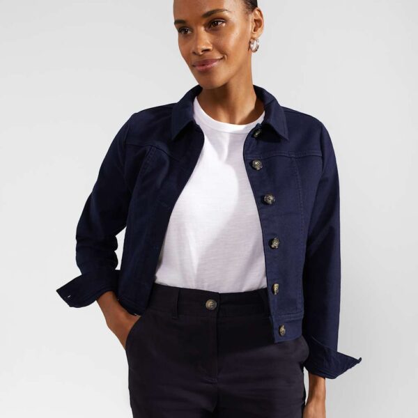 Hobbs Women's Cotton Rich Denim Cropped Jacket - 16 - Navy, Navy