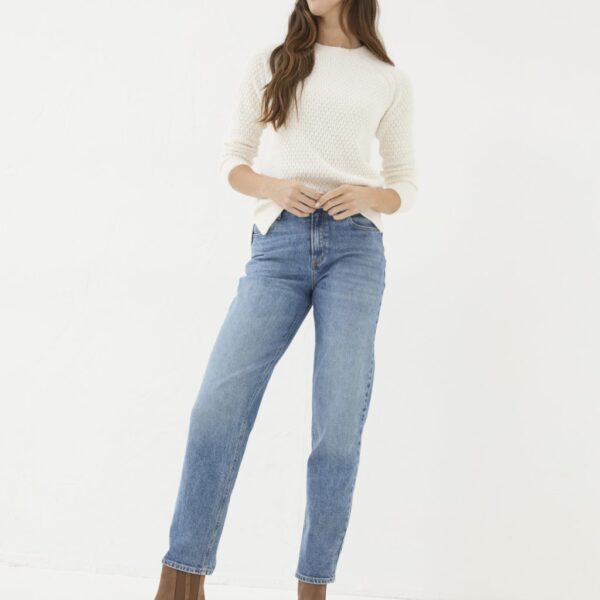 Fatface Women's Boyfriend Mid Rise Jeans - 18REG - Blue Denim, Blue Denim