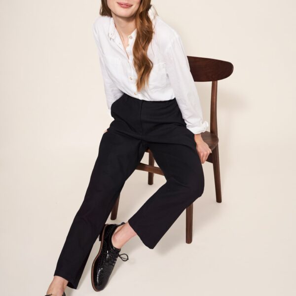 White Stuff Women's Cotton Rich Slim Fit Ankle Grazer Trousers - 10REG - Black, Navy,Black