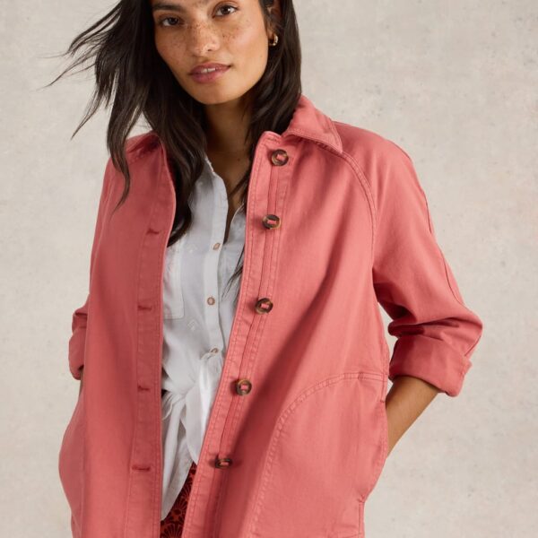 White Stuff Women's Denim Relaxed Jacket - 12REG - Red, Red