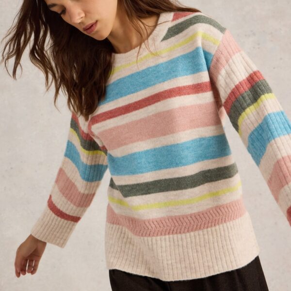 White Stuff Women's Sophia Souffle Jumper - 16 - Natural Mix, Pink,Natural Mix