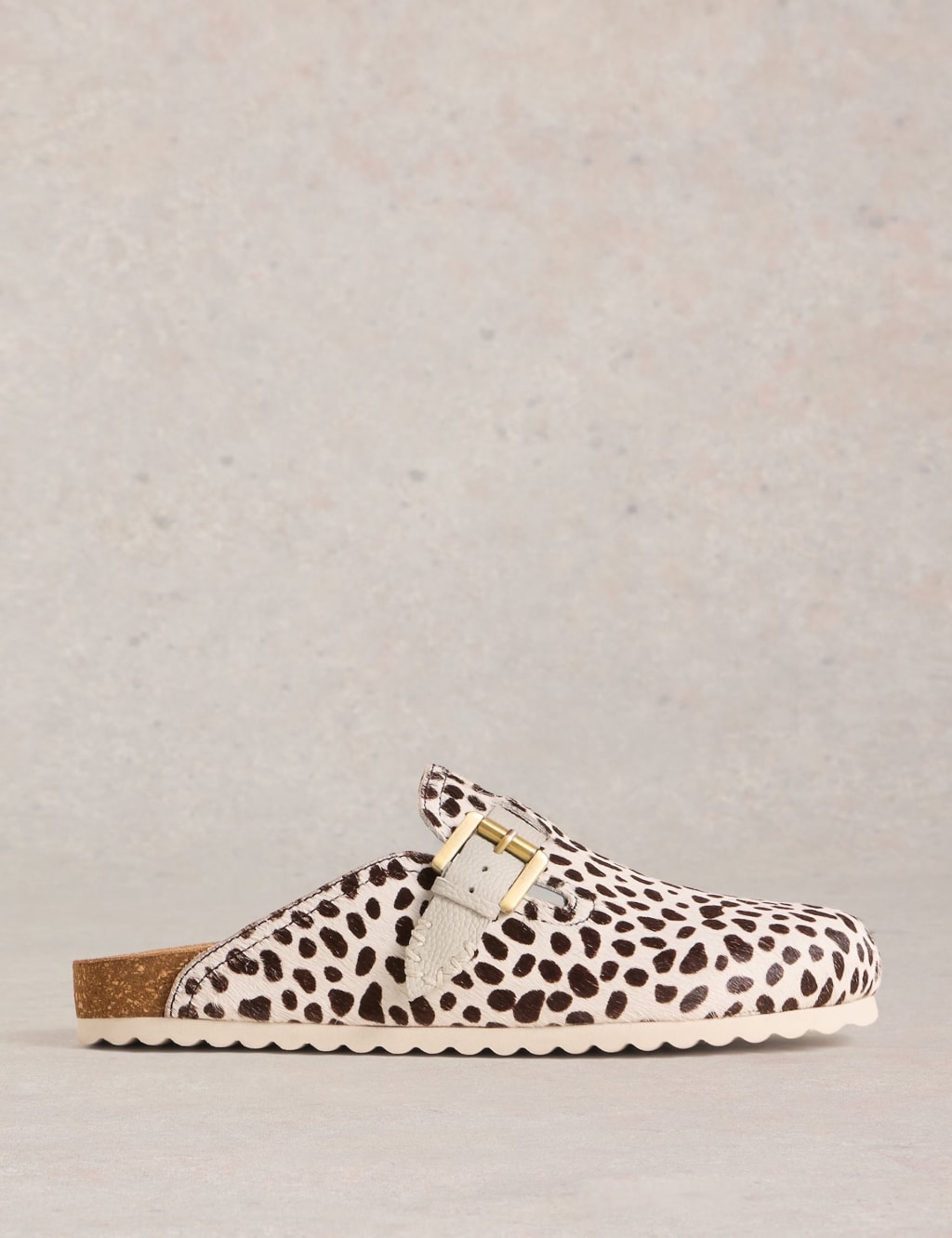 White Stuff Women's Suede Animal Print Mules - 5 - Natural Mix, Natural Mix