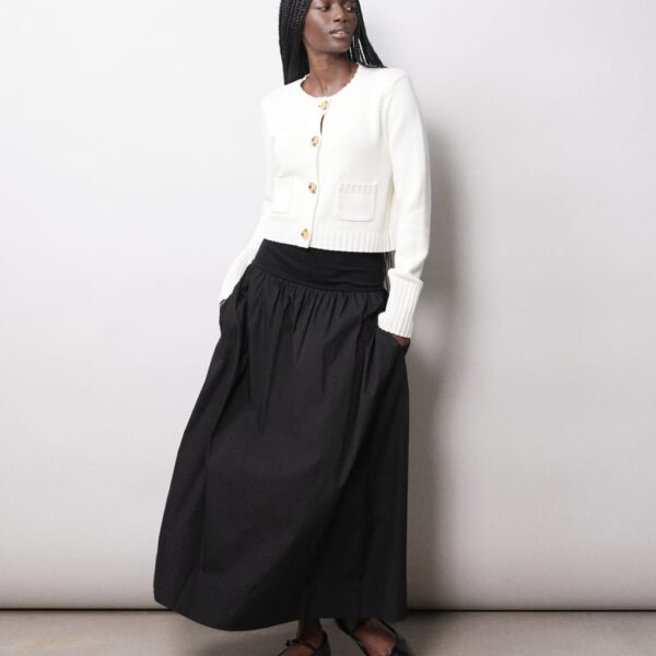Albaray Women's Pure Cotton Maxi A-Line Skirt - 14 - Black, Black