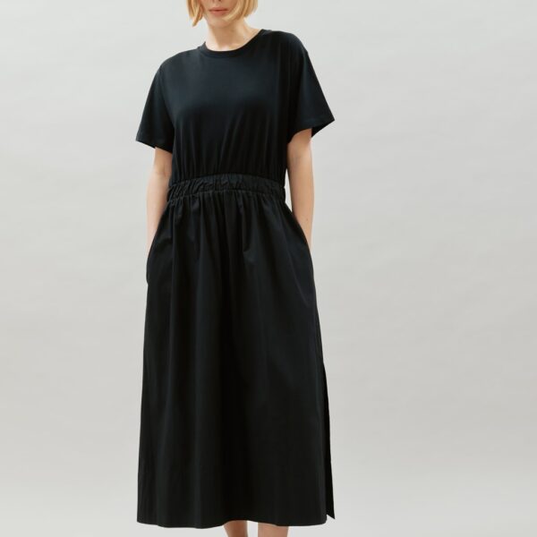 Albaray Women's Pure Cotton Midi T-Shirt Dress - 10 - Black, Black