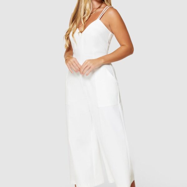 Closet London White Cropped Leg Jumpsuit