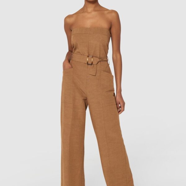 Closet London Brown Strapless Jumpsuit
