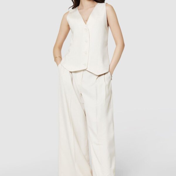 Closet London Beige Wide Leg Trousers