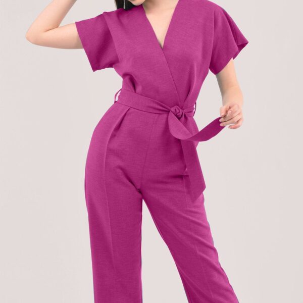 Closet London Lilac  Wrap Over Tie Front Jumpsuit