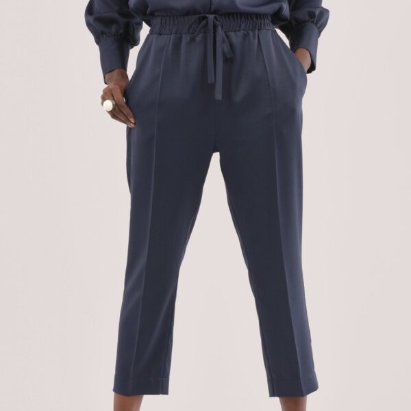 Closet London Navy Elasticated Waist Trousers