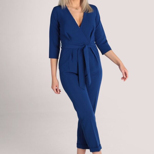 Closet London Blu Blue Cross Over Jumpsuit