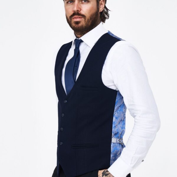 Kelvin - Navy Single Breasted Waistcoat
