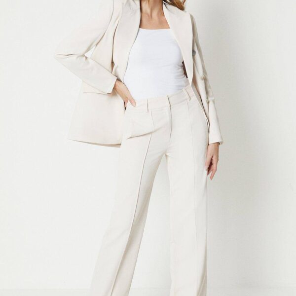 Womens Premium Front Seam Detail Wide Leg