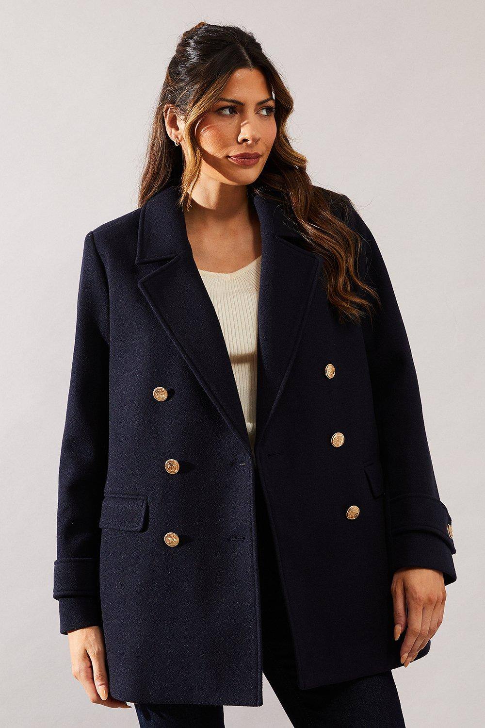 Womens Revere Collar Blazer Coat