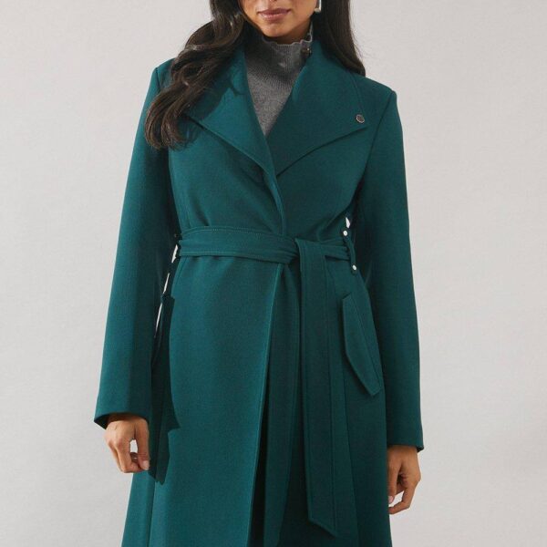 Womens Smart Longline Belted Coat