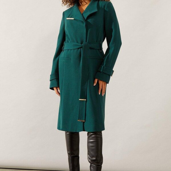 Womens Smart Wrap Belted Coat