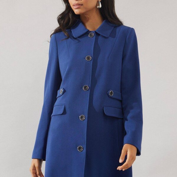 Womens Button Detail Pea Coat