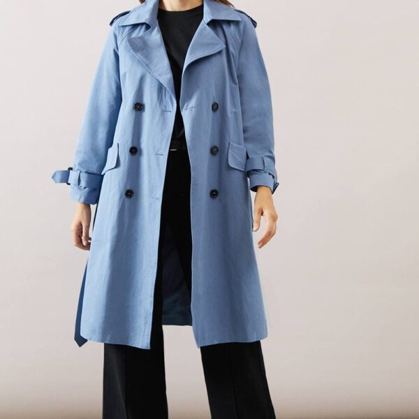 Womens Premium Longline Belted Trench Coat