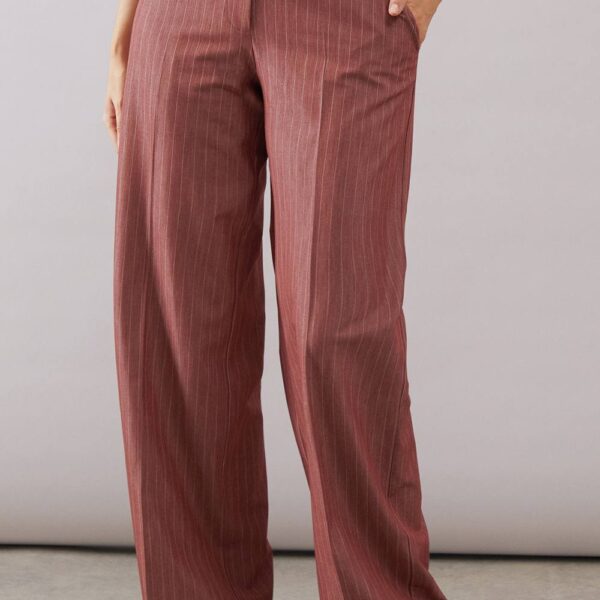 Womens Pinstripe Wide Leg Trouser