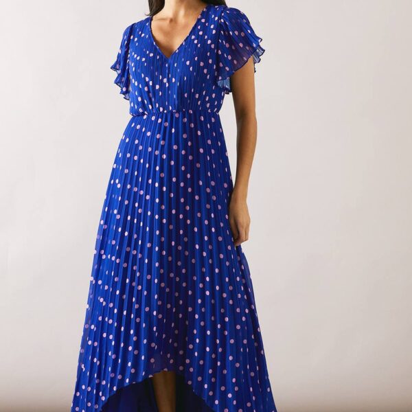 Womens Printed Floral Ruffle Midi Dress