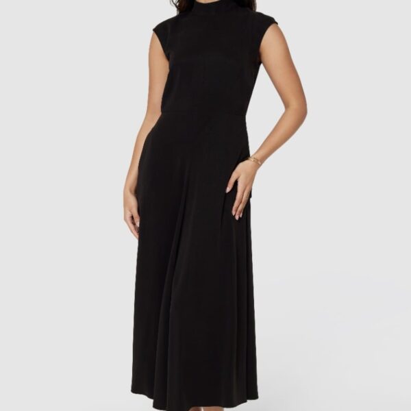 Closet London  wine Tie Neck A-line Dress