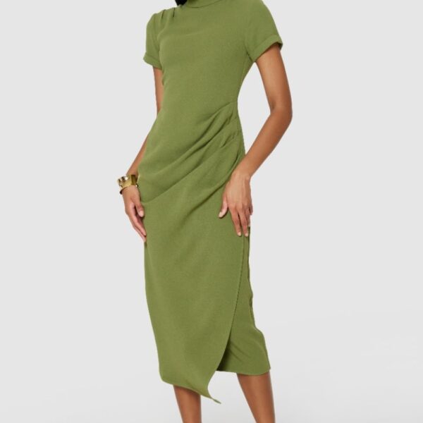 Closet London Olive Green Pencil Dress