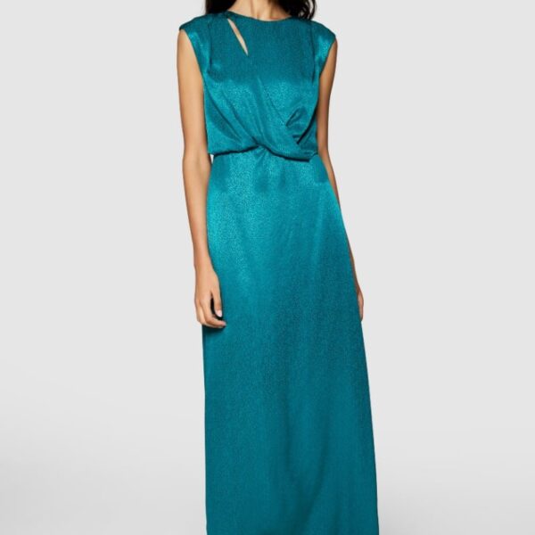 Closet London Teal A-Line Twist Dress