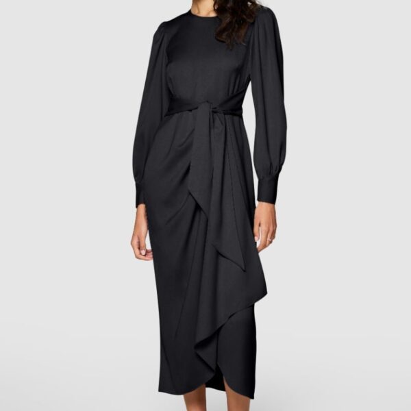 Closet London  Black Tie Waist Pencil Dress