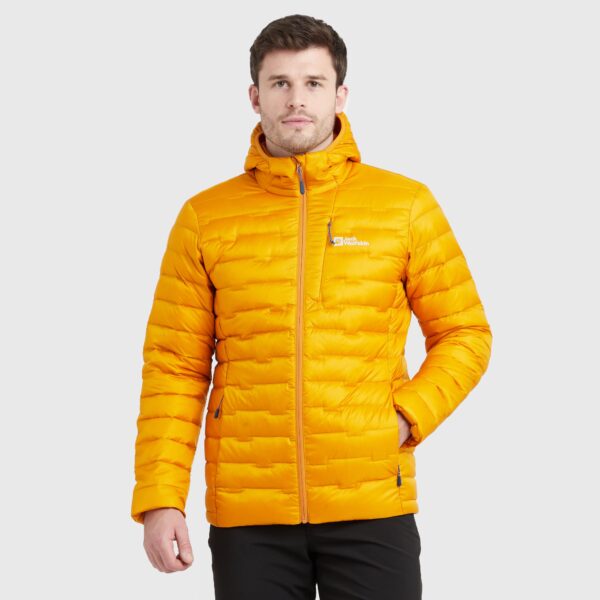 Jack Wolfskin Men's Passamani Down Hooded Jacket, Yellow